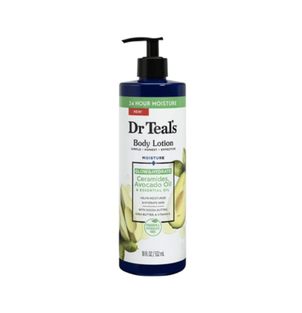 DR TEALS BODY LOTION GLOW&HYDRATE CERAMIDES AVOCADO OIL 18FLOZ